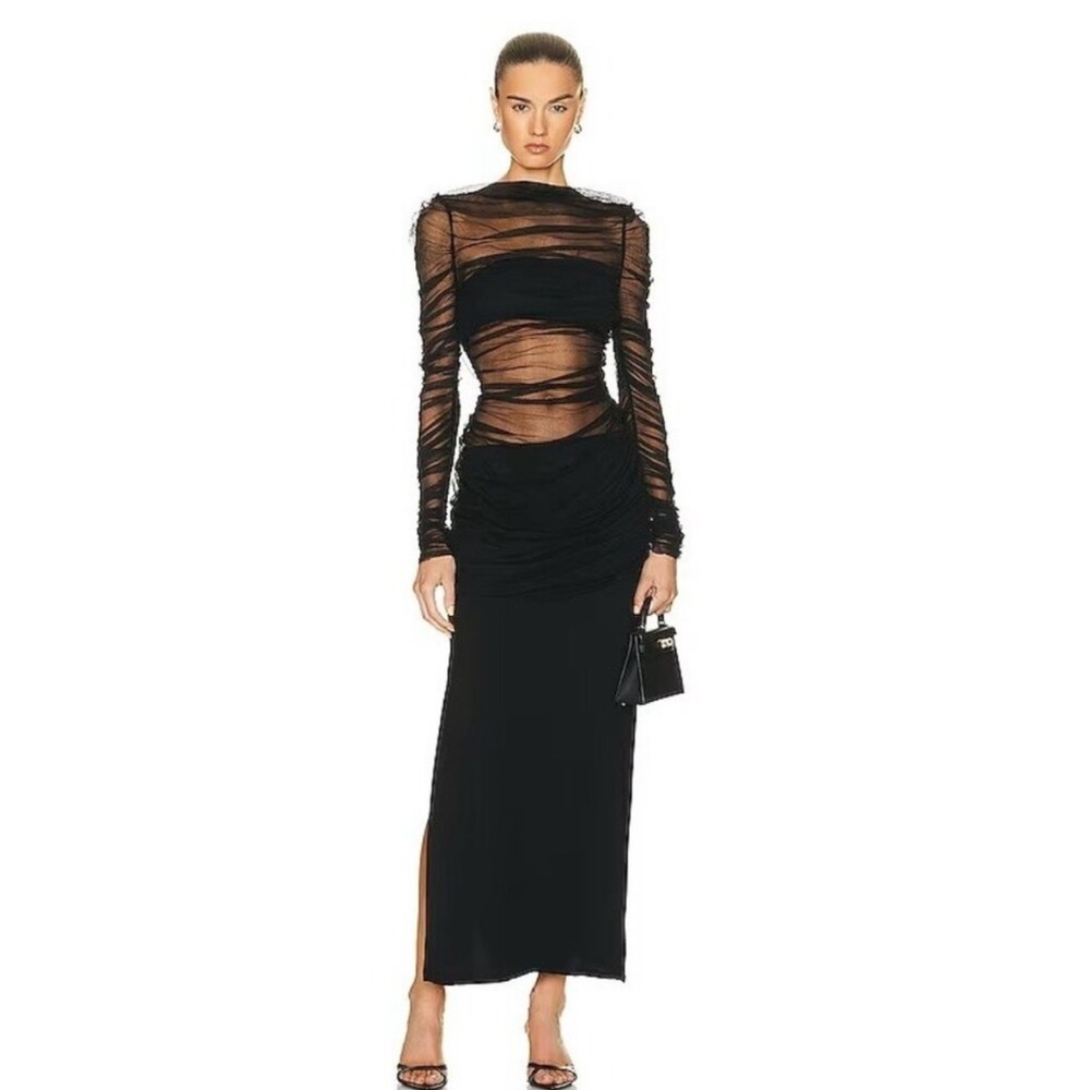 Christopher Esber Black Semi Sheer Maxi Dress